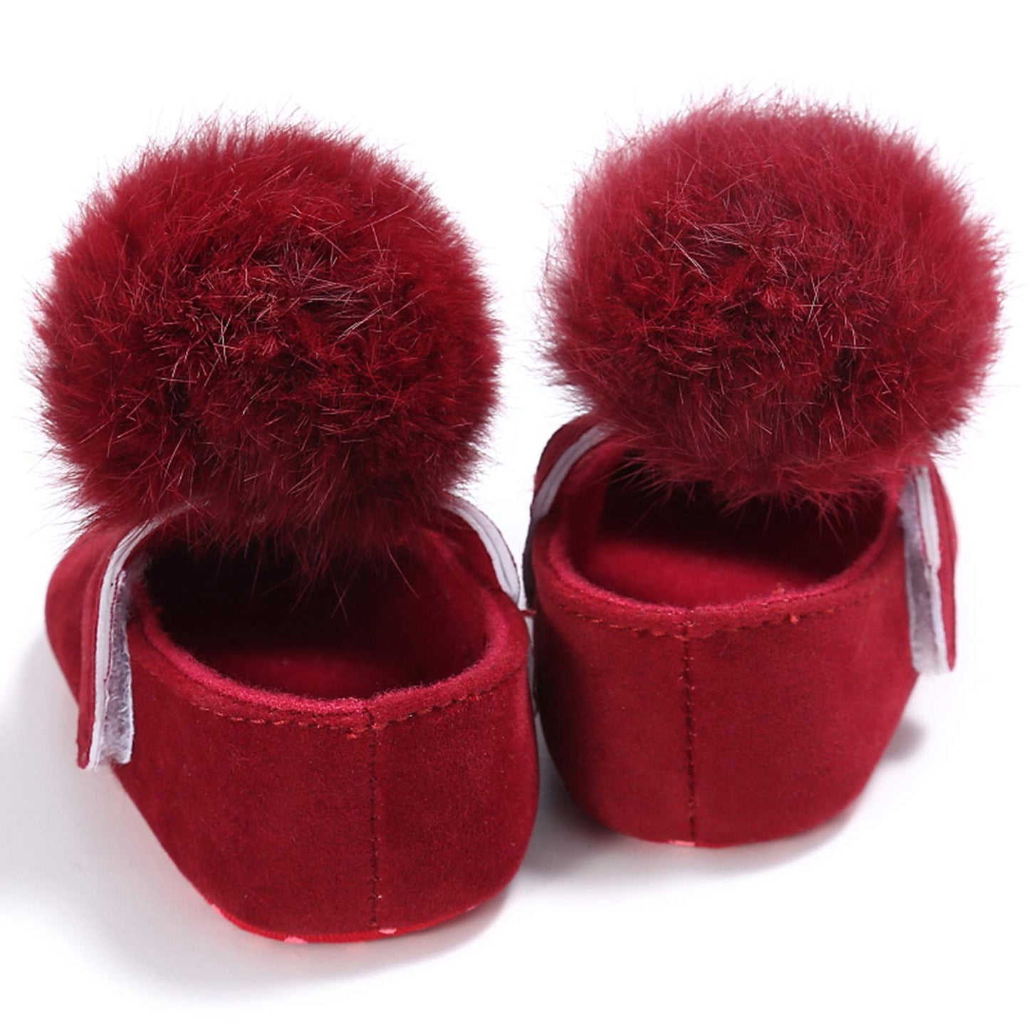 stylesilove Infant Baby Girl Cute Pom Pom Solid Ballet Soft Sole Anti-Slip Crib Shoes Pre-Walker Shoes 0-18M, 5 Colors