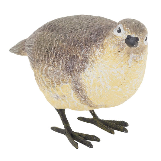 Fennco Styles 4" H Decorative Brown Resin Perched Bird Sculpture Figurine for Farmhouse, Tabletop, Bookshelf, Garden, Christmas and Holiday Décor