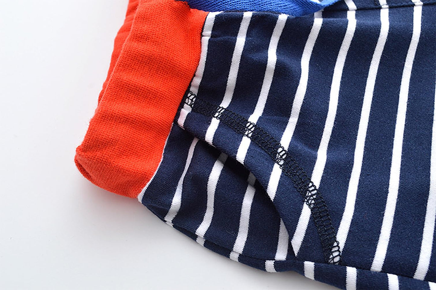 stylesilove Toddler Little Boys Striped Blue Elastic Drawstring Shorts with Pocket Summer Pull-On Everyday Cotton Shorts