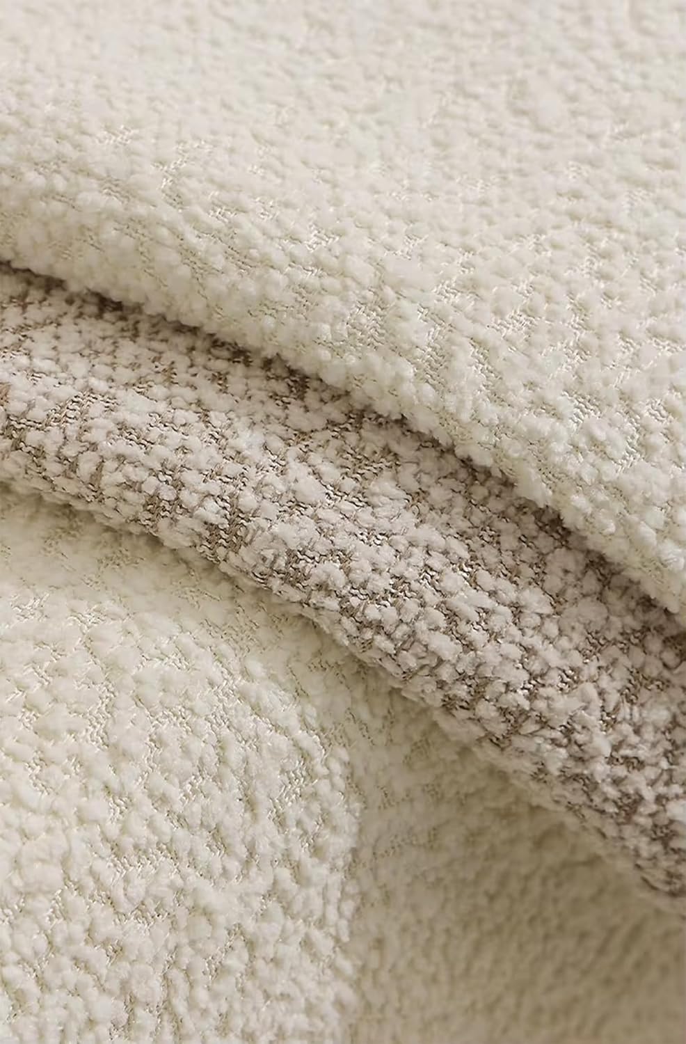 Fennco Styles Chenille Bouclé-Style Filled Throw Pillow 12" W X 20" L - Brown Soft Minimalist Decorative Cushion for Sofa, Bed, or Chair Décor