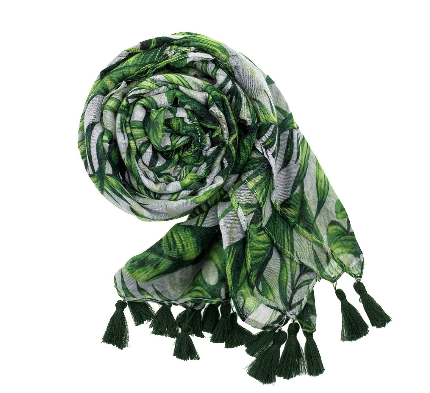 stylesilove Women Cozy Tassels Oblong Cotton Scarf Lightweight Shawls Wrap