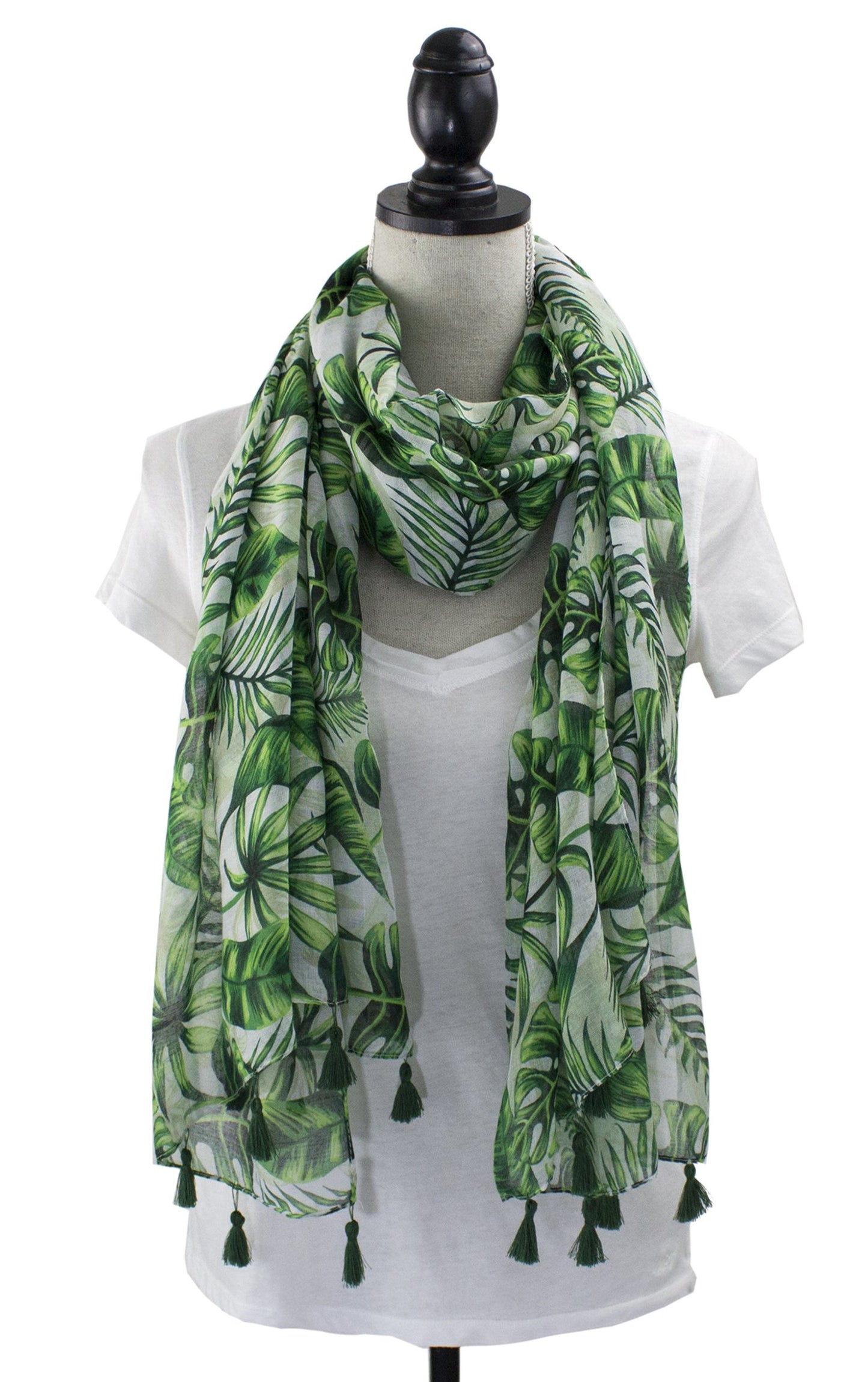 stylesilove Women Cozy Tassels Oblong Cotton Scarf Lightweight Shawls Wrap