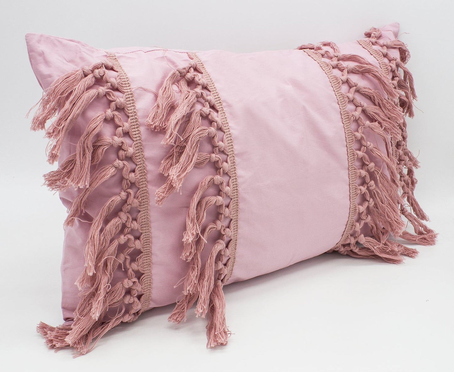 Fennco Styles Stylish Fringe Tassels Decorative Cotton Throw Pillow