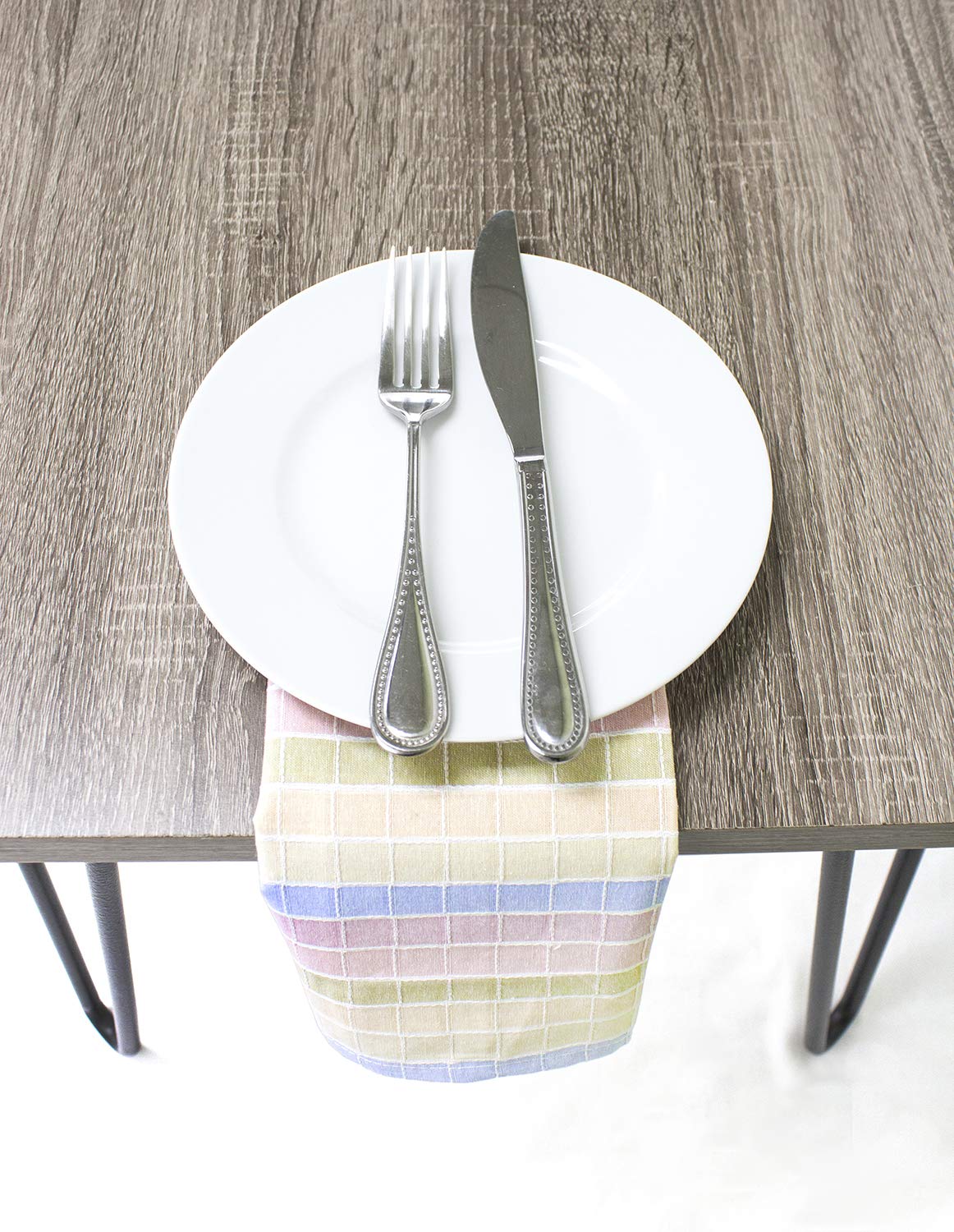 Fennco Styles Luscious Stitched Checkered Cotton Table Runner 16 x 90 Inch - Multicolor Table Linens for Everyday Use, Banquets, Wedding and Special Events