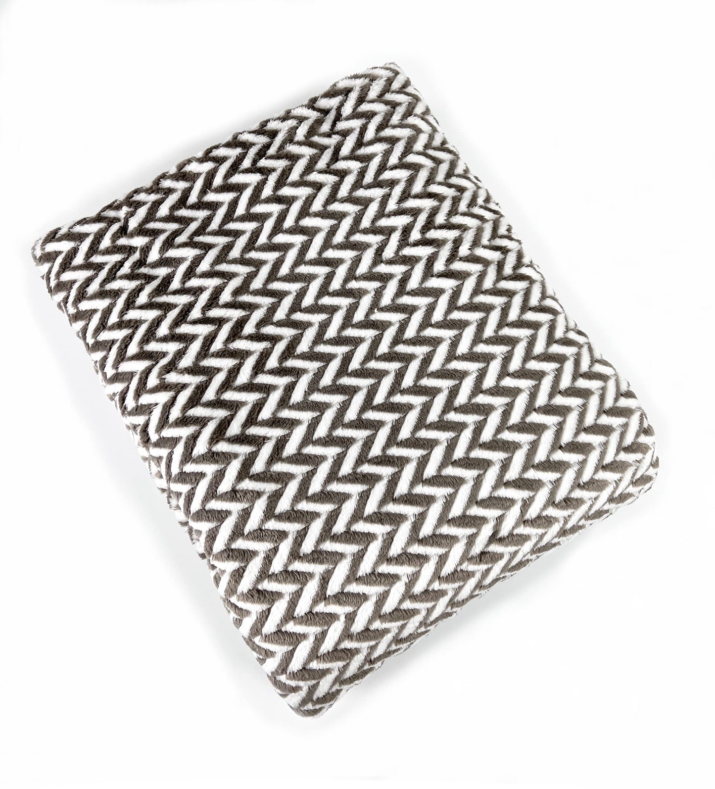 Fennco Styles Braided Design Plush Extra Warm and Soft Throw Blanket 59" W x 79" L - Grey Woven Flannel Fleece Large Blanket for Couch, Bedroom, Living Room Décor
