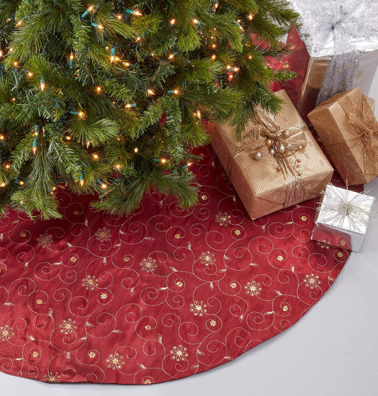 Fennco Styles Sequins Burgundy 54" Tree Skirt