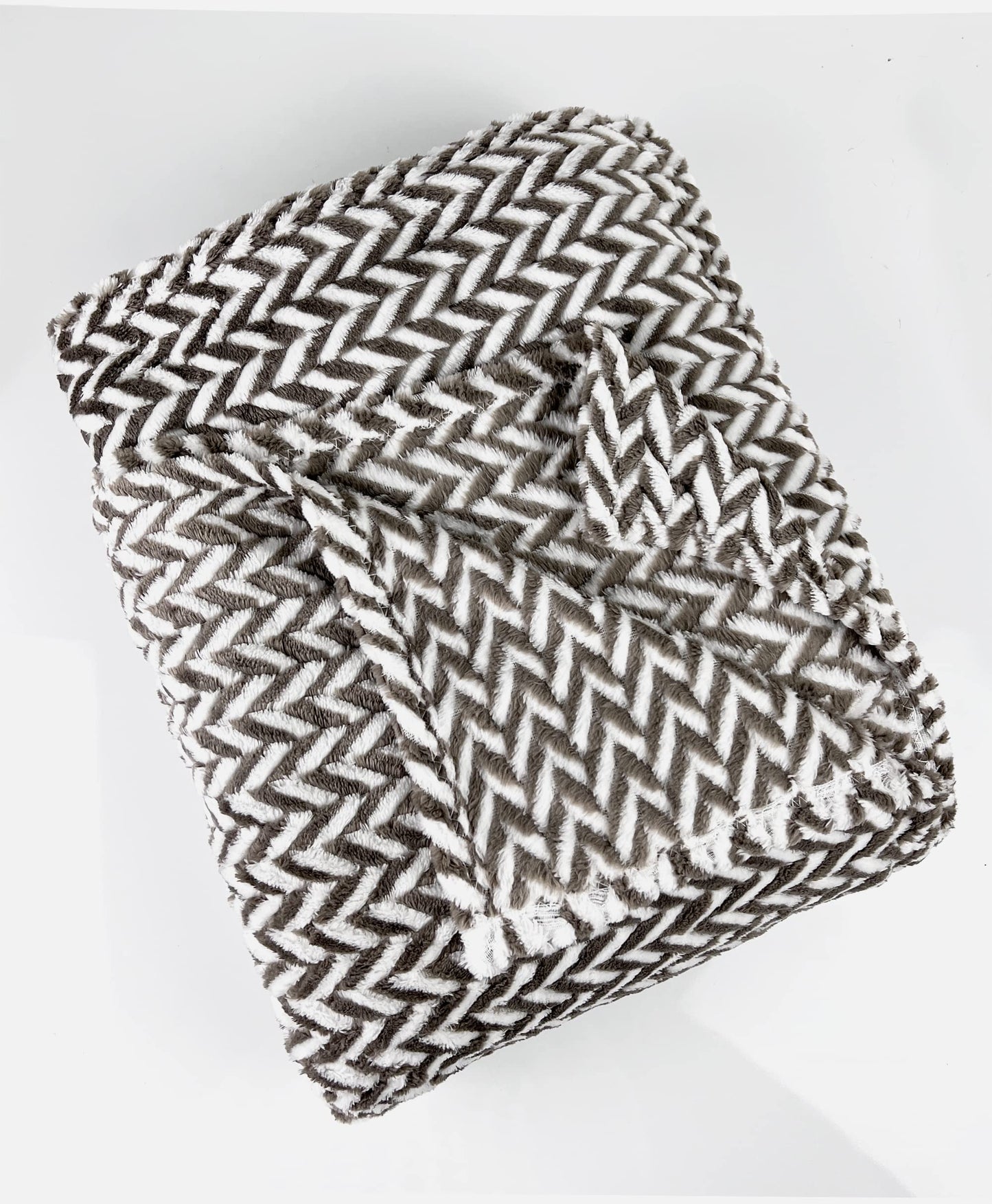 Fennco Styles Braided Design Plush Extra Warm and Soft Throw Blanket 59" W x 79" L - Grey Woven Flannel Fleece Large Blanket for Couch, Bedroom, Living Room Décor