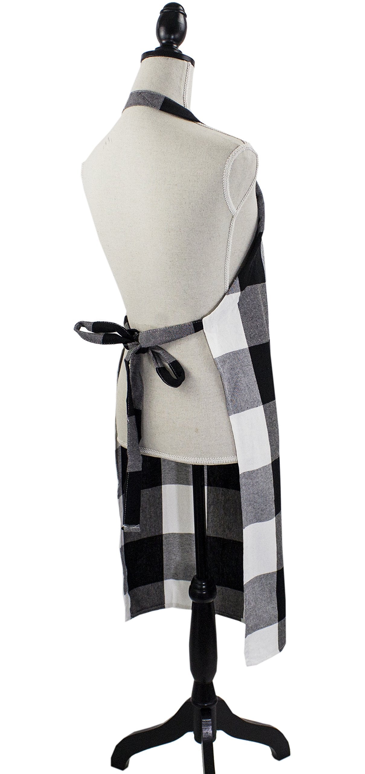 Fennco Styles Buffalo Check Plaid Design Cotton Kitchen Full Size Apron