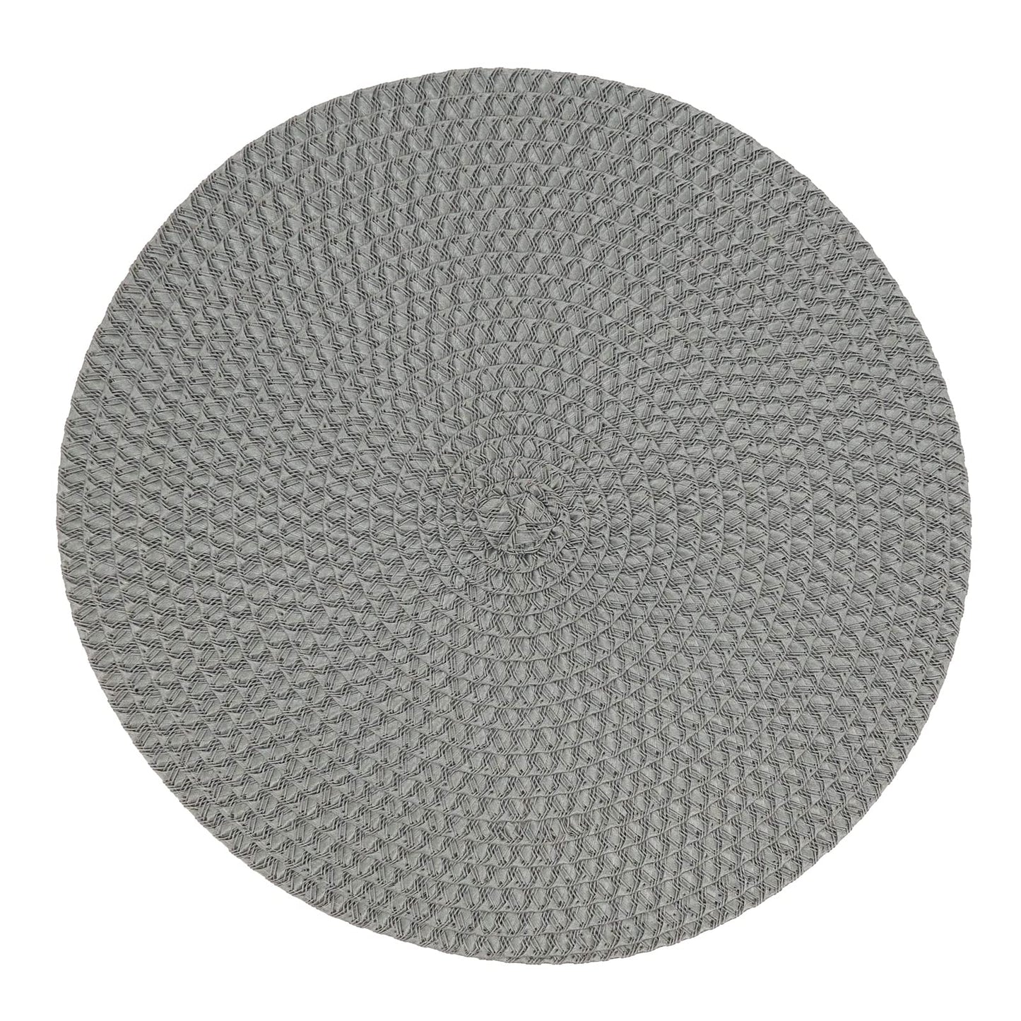 Fennco Styles Modern Everyday Textured Placemats 15 Inches Round, Set of 4 – Black Woven Table Mats for Home, Dining Room Décor, Banquets, Indoor & Outdoor and Special Events