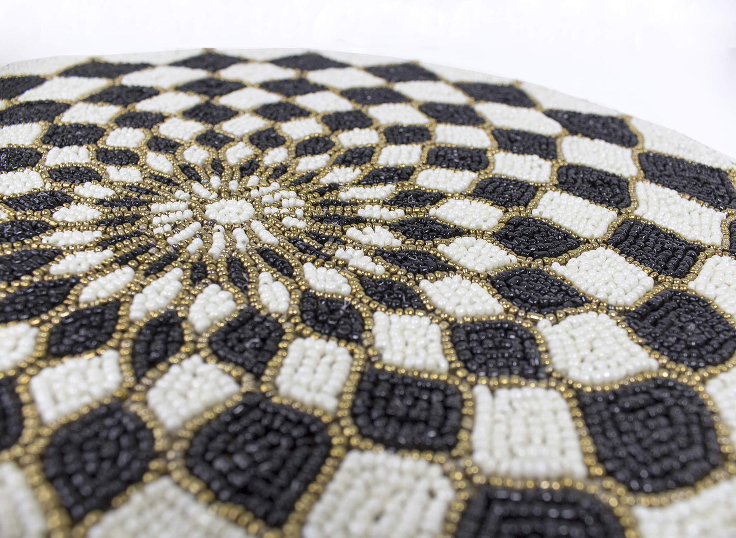 Fennco Styles Elegant Hand Beaded Design Round Placemat - 1 Piece (15" Round)