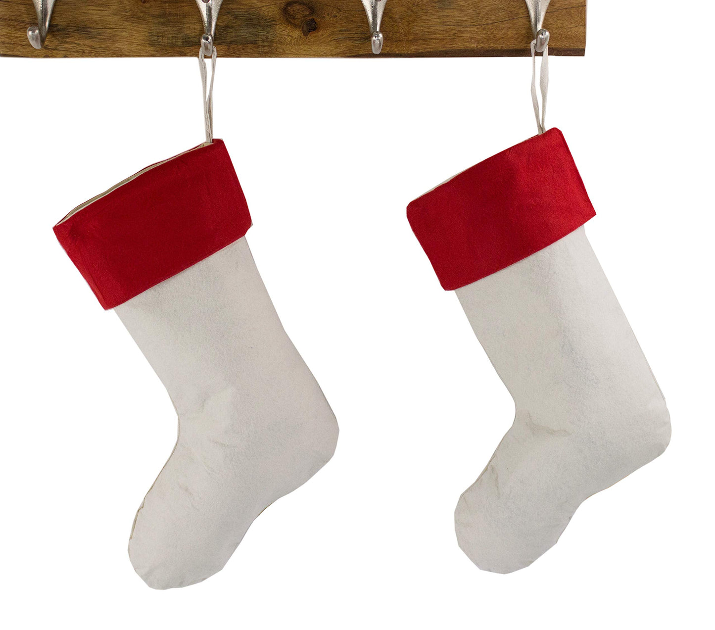 Fennco Styles Holiday Christmas Patterned Linen Hanging Stocking