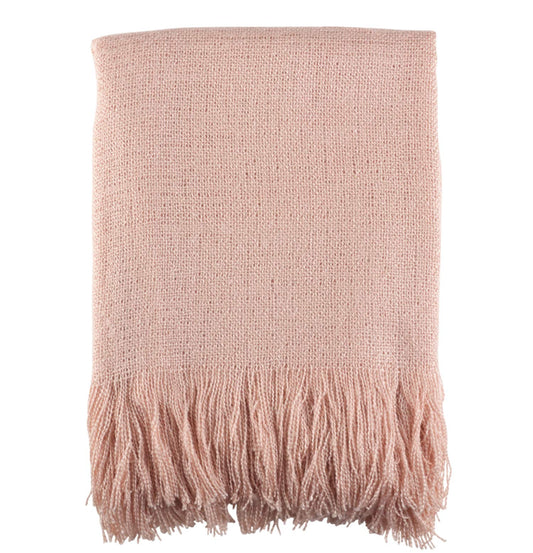 Fennco Styles Classic Solid Color Decorative Throw Blanket, 50" x 60", Pink