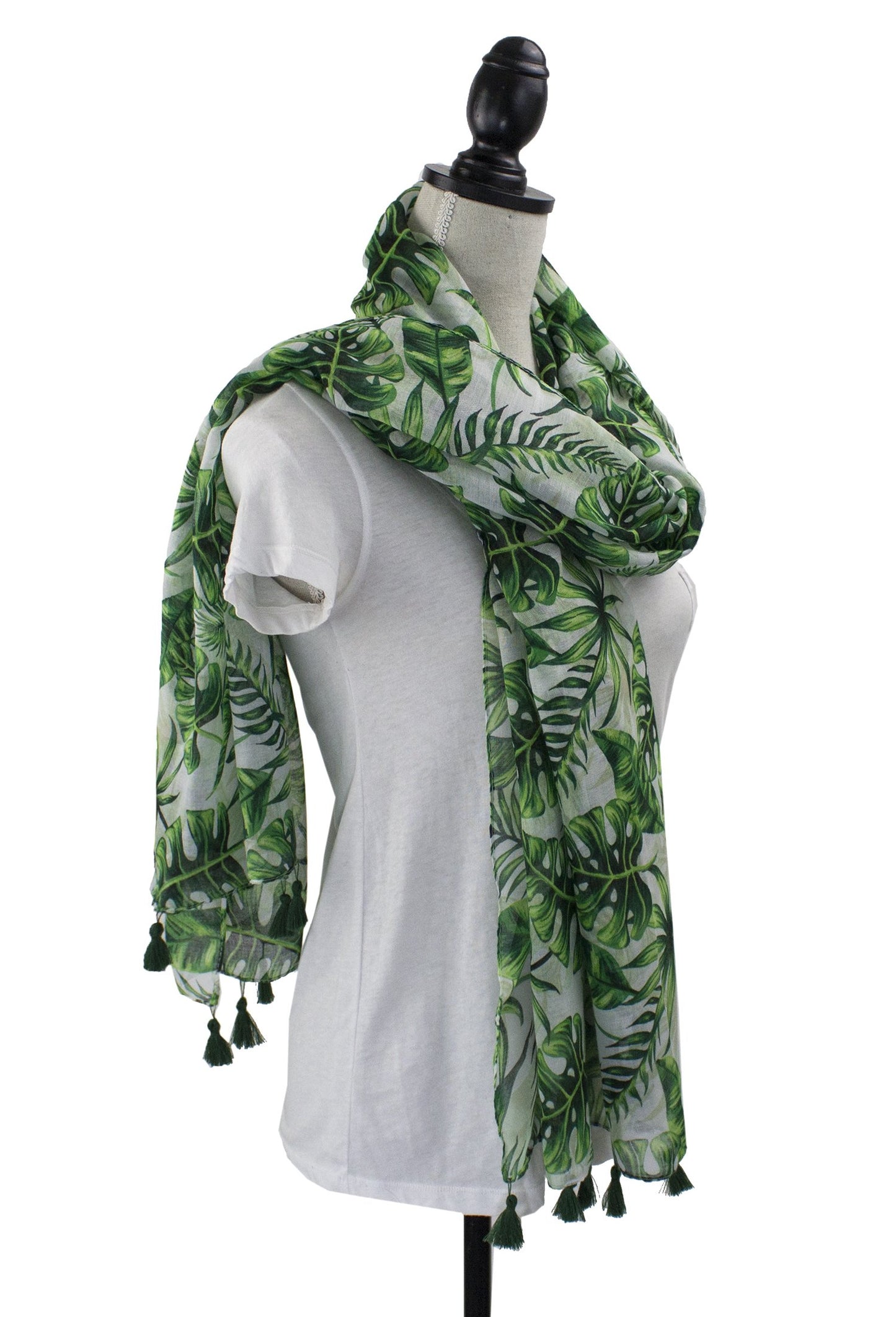 stylesilove Women Cozy Tassels Oblong Cotton Scarf Lightweight Shawls Wrap
