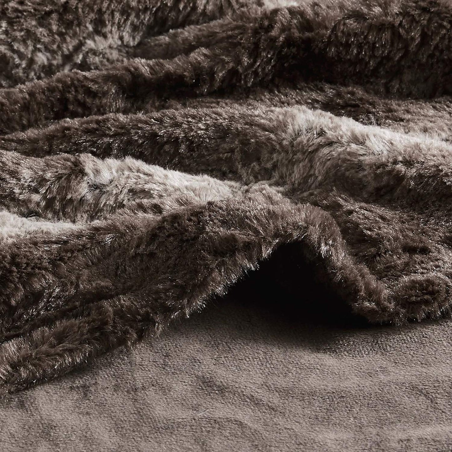 Fennco Styles Wilma Collection Country Faux Rabbit Fur Palette 50 x 60 Inch Throw Throw – Grey Throw Blanket for Couch, Bedroom and Living Room Décor