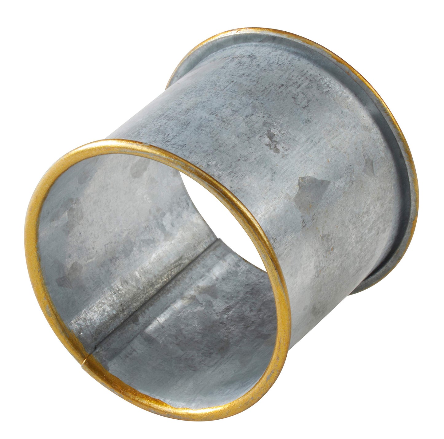 Fennco Styles Sousplat Collection Farmhouse Galvanized Metal Napkin Rings, Set of 4 – Silver Napkin Rings for Banquets, Family Dinners, Special Events and Table Décor