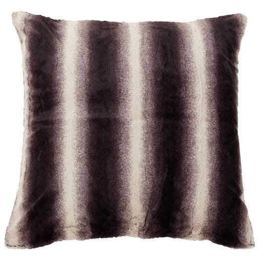 Fennco Styles Wilma Collection Country Faux Rabbit Fur Palette 28 x 28 Inch Throw Pillow with Case & Insert – Black Euro Pillow for Couch, Bedroom and Living Room Décor