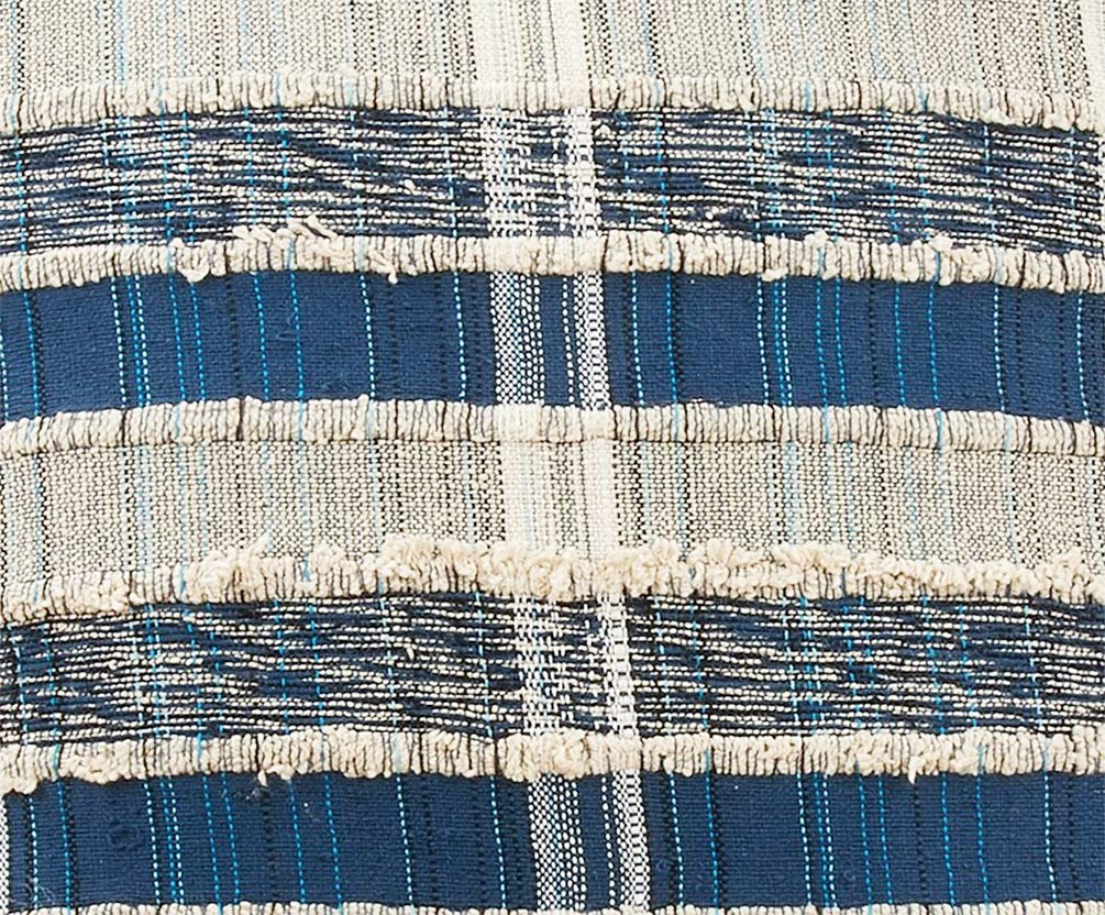 Fennco Styles Bold Stripe Woven Cotton Table Runner 16" W x 72" L - Blue Rectangular Table Cover for Home Décor, Dining Table, Banquets, Family Gathering and Special Events