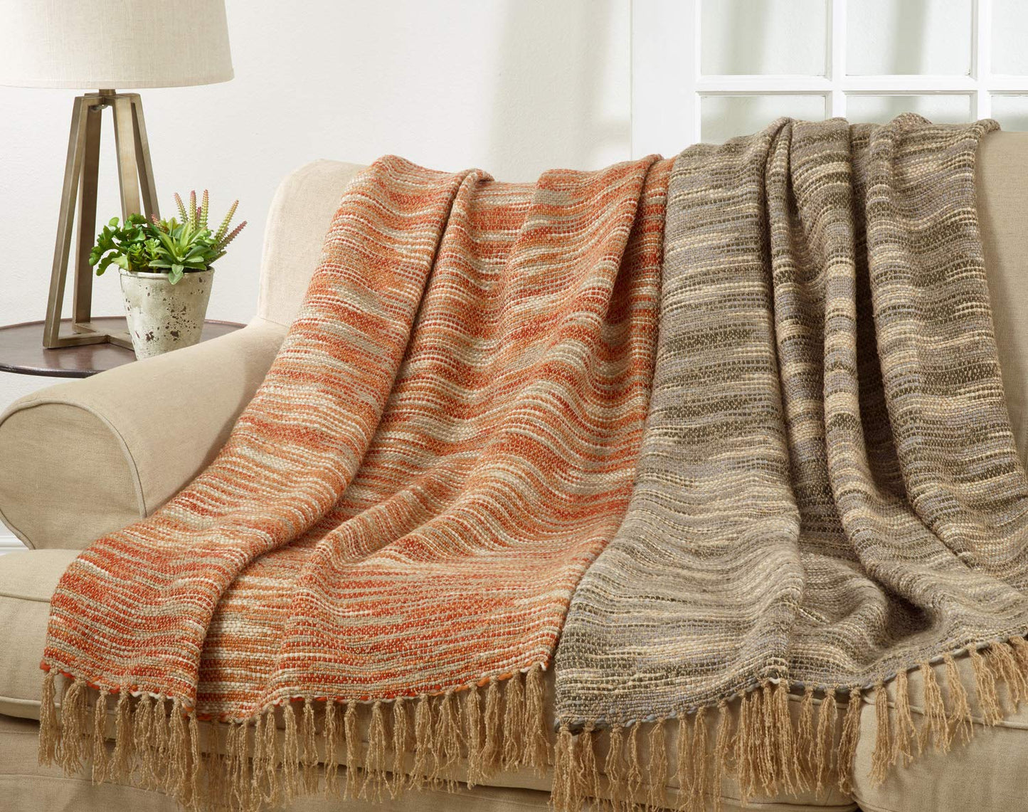 Fennco Styles Bohemian Chindi Tasseled 50 x 60 Inch Throw – Variety Color Throw Blanket for Couch, Bedroom and Living Room Décor