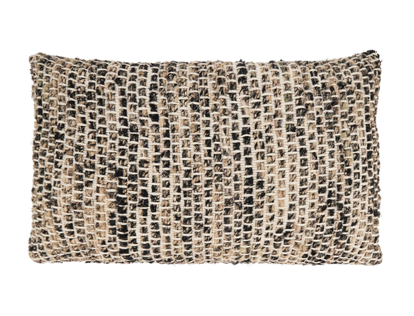 Fennco Styles Striped Design 100% Cotton Decorative Throw Pillow Cover 16" W x 24" L - Natural Woven Textured Cushion Case for Home, Couch, Bedroom, Living Room and Office Décor