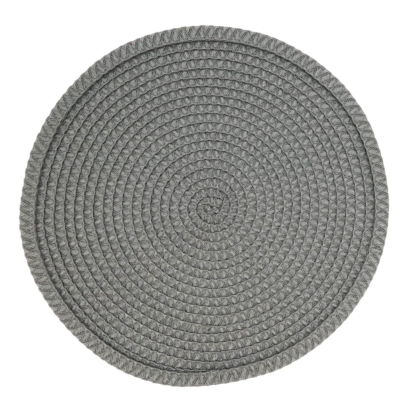 Fennco Styles Modern Everyday Textured Placemats 15 Inches Round, Set of 4 – Black Woven Table Mats for Home, Dining Room Décor, Banquets, Indoor & Outdoor and Special Events