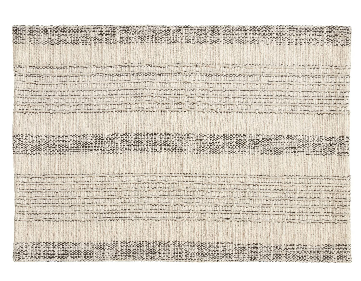 Fennco Styles Alexandra Collection Cottage Striped Cord Woven 100% Cotton 16 x 54 Inch Table Runner – Ivory Table Runner for Banquets, Family Gathering, Special Events and Home Décor