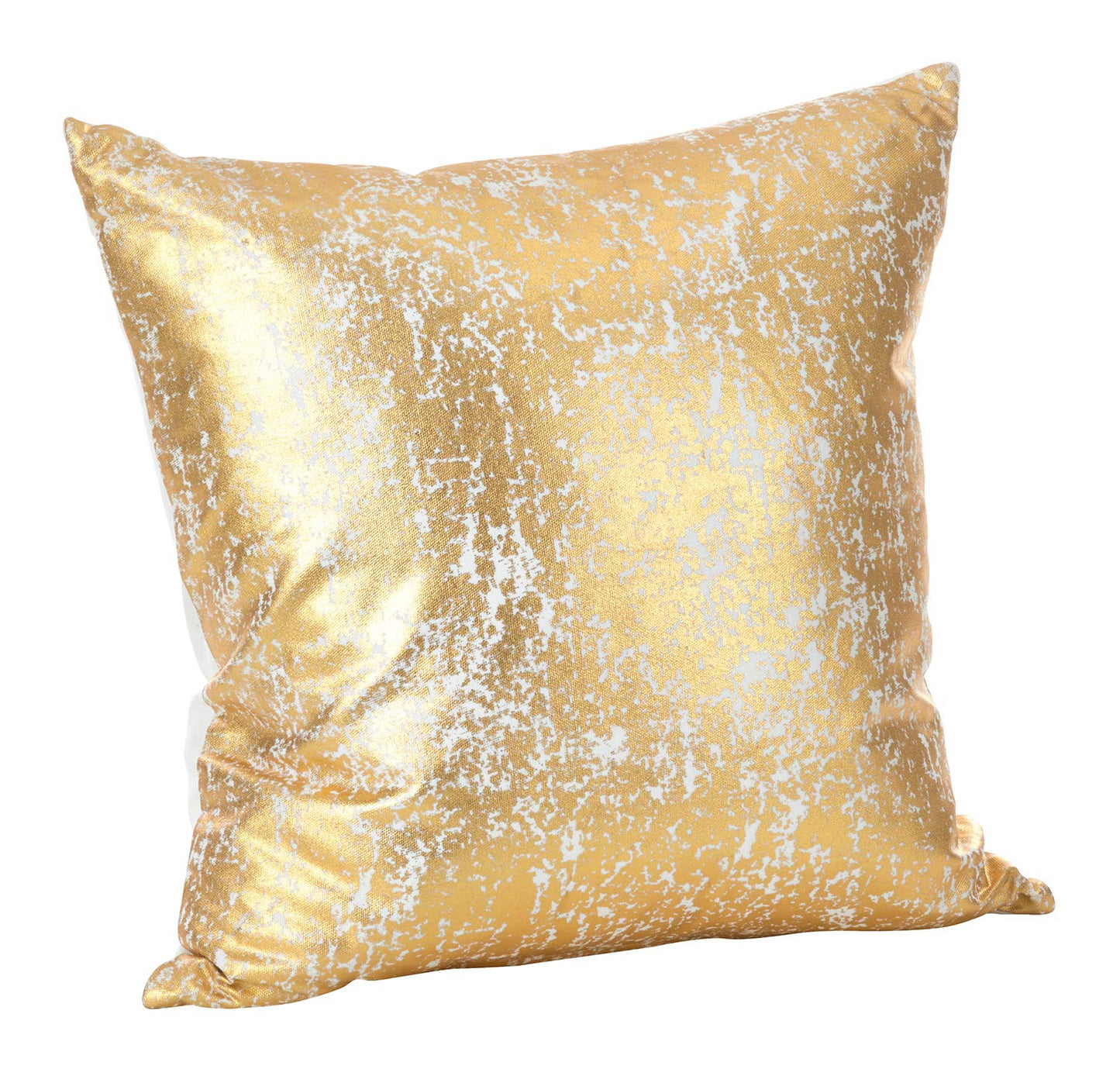 Fennco Styles Donnelou Collection Glamour Metallic Foil 100% Pure Cotton 18 x 18 inch Decorative Throw Pillow with Case & Insert – Gold Throw Pillow for Couch, Bedroom and Living Room Décor