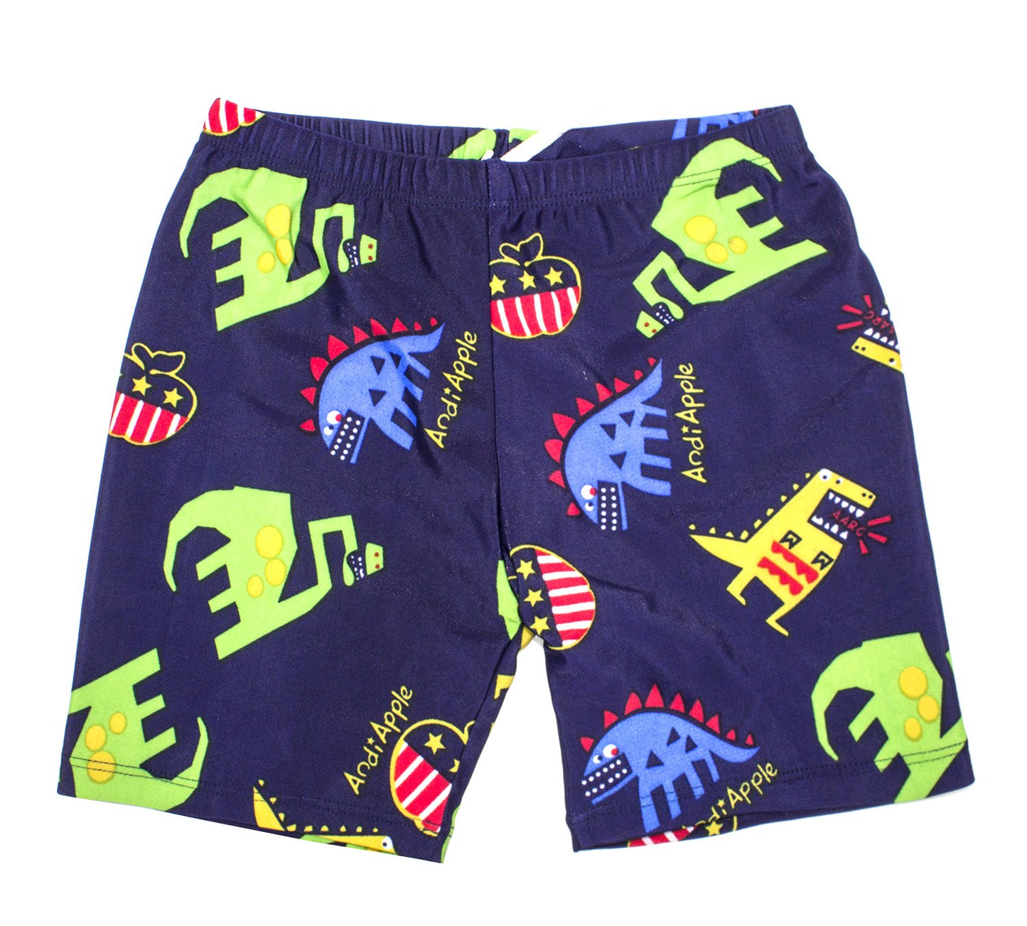 stylesilove Kids Boy Cartoon Dinosaur Shark Rashguard Top & Swim Shorts with Hat 3 pcs Set