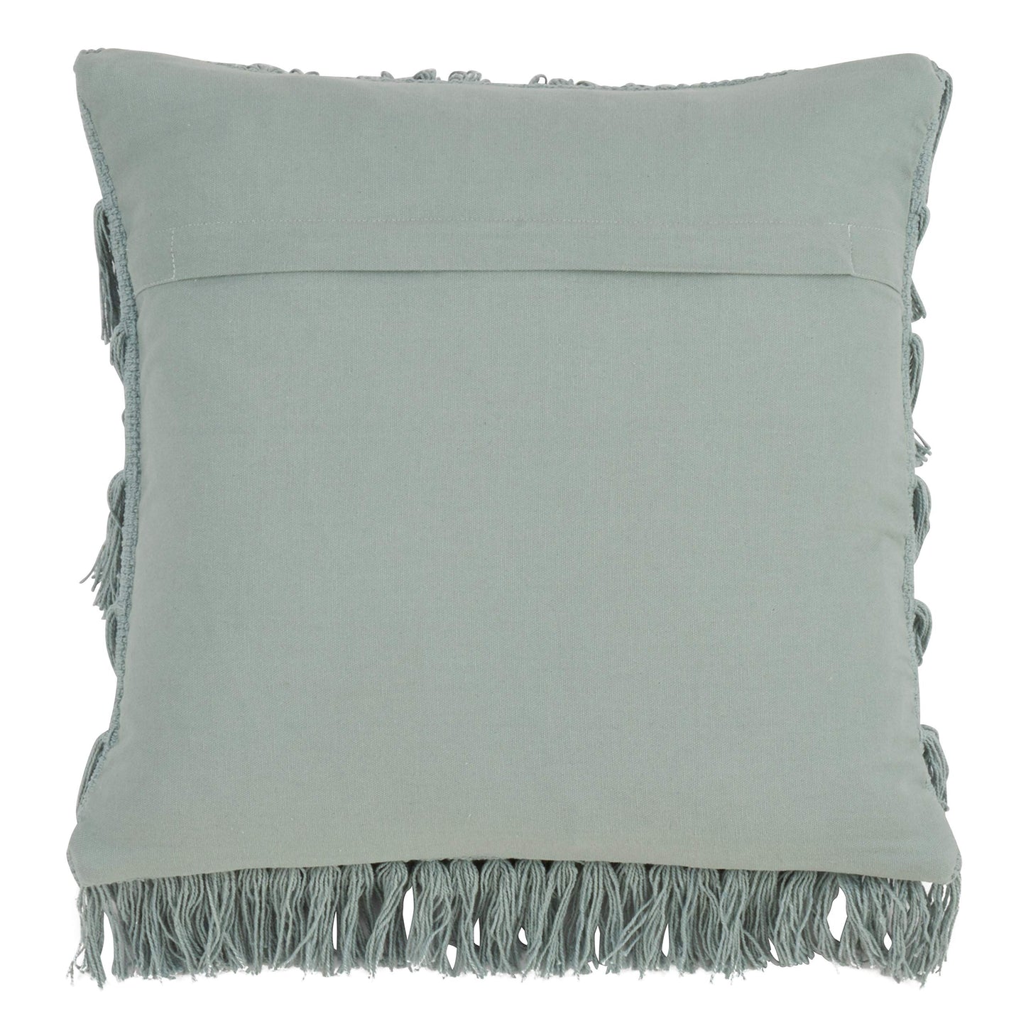 Fennco Styles Bohemian Woven Fringes Down Filled 18 x 18 Inch Cotton Throw Pillow with Case & Insert - Natural Throw Pillow for Couch, Living Room and Bedroom Décor
