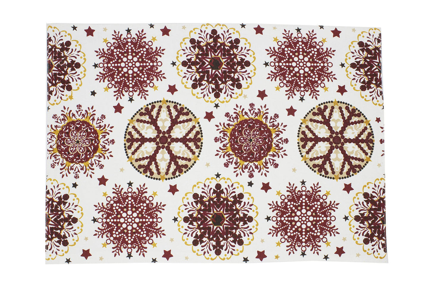 Fennco Styles Holiday Decor Red Snowflake Print Tablecloth