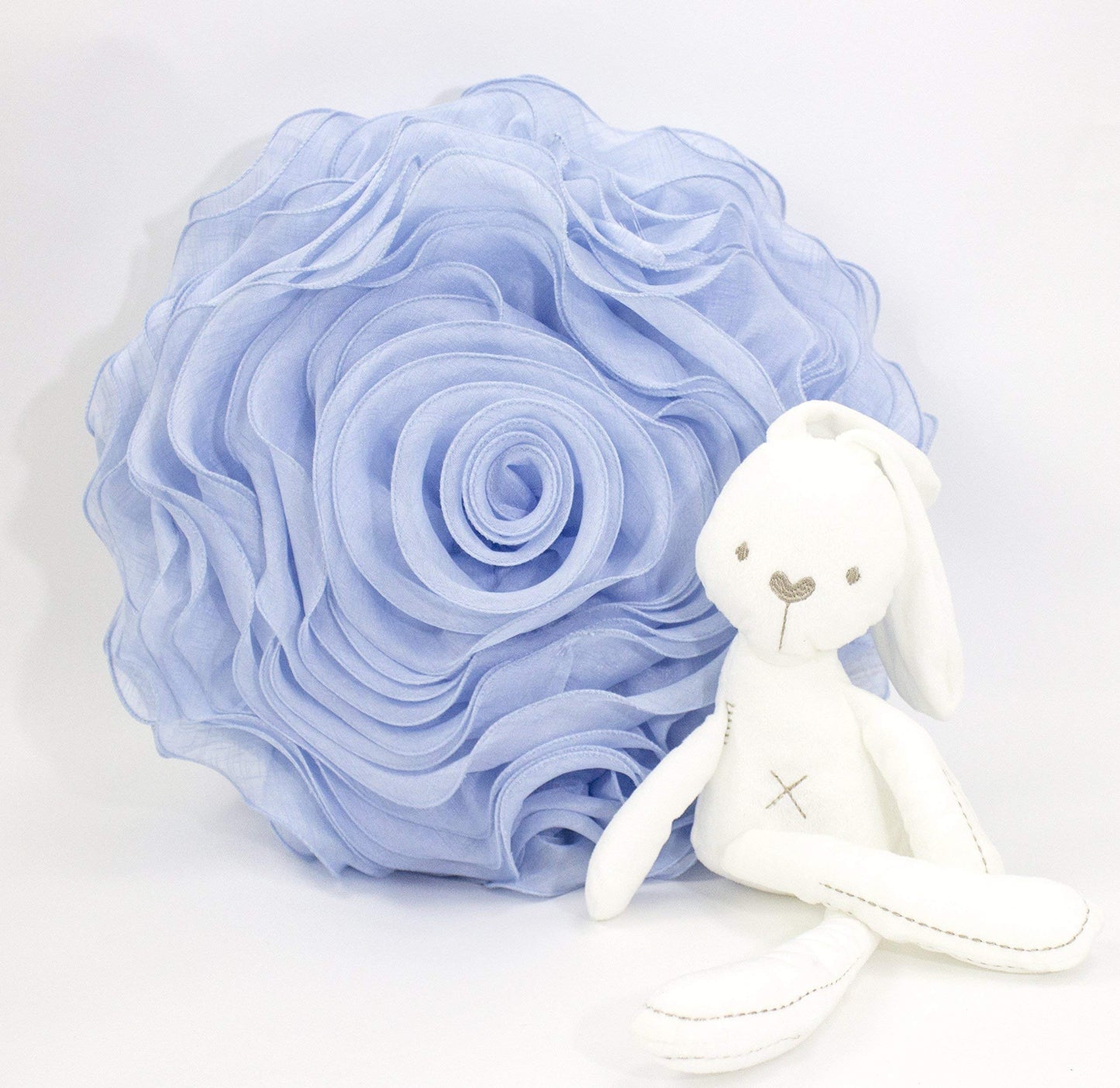 Fennco Styles Beautiful Handmade 3D Rose with Custom Made Fabric Decorative Throw Pillow 16" Round