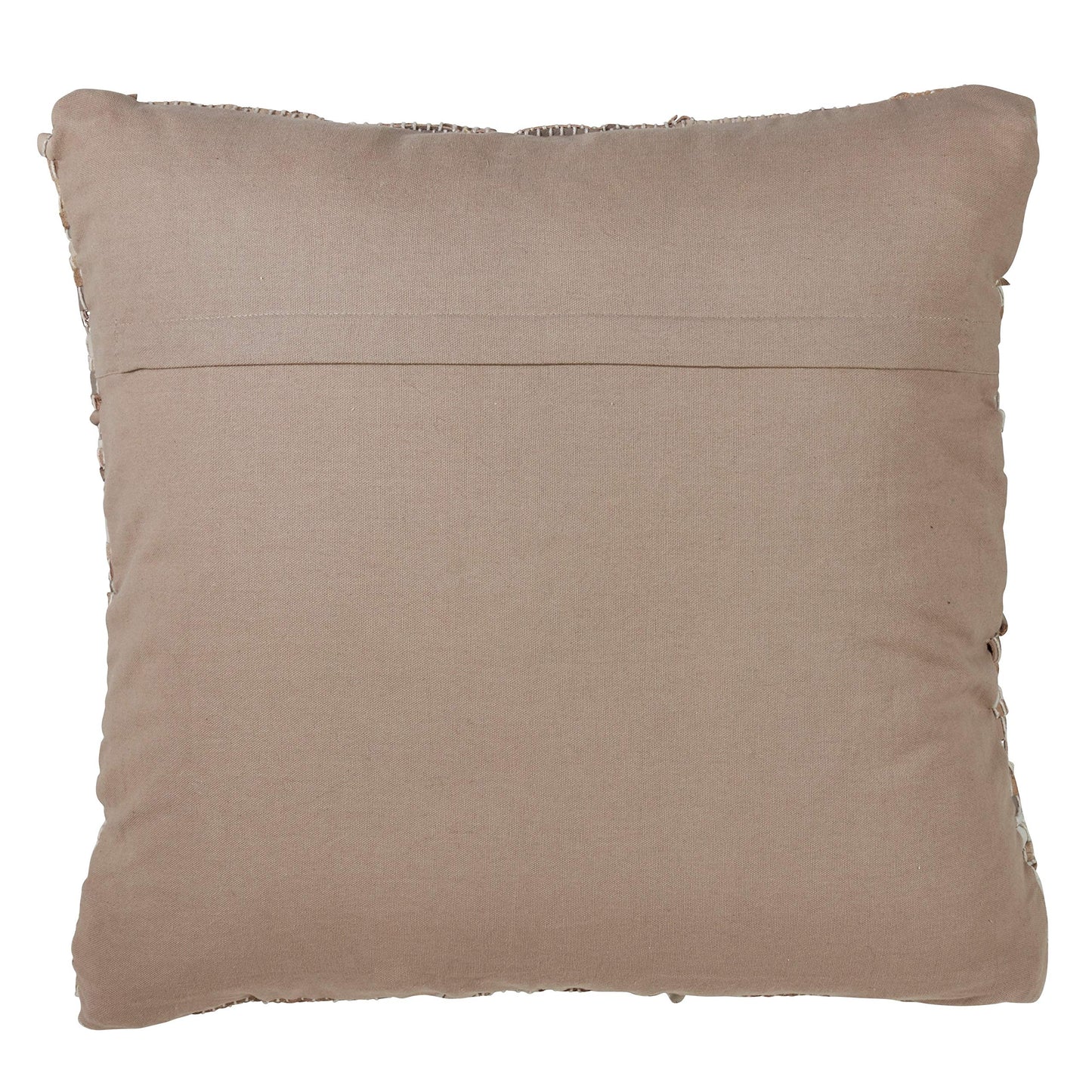 Fennco Styles Woven Chindi Leather Cotton Bohemian Decorative Down-Filled Throw Pillow 20" W X 20" L