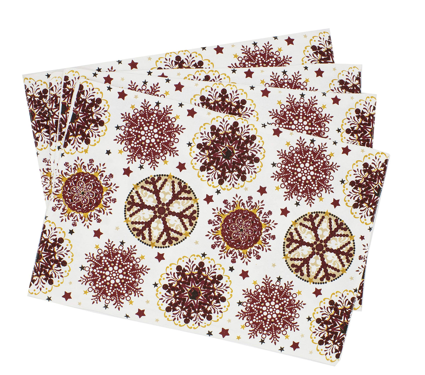 Fennco Styles Holiday Decor Red Snowflake Print Tablecloth