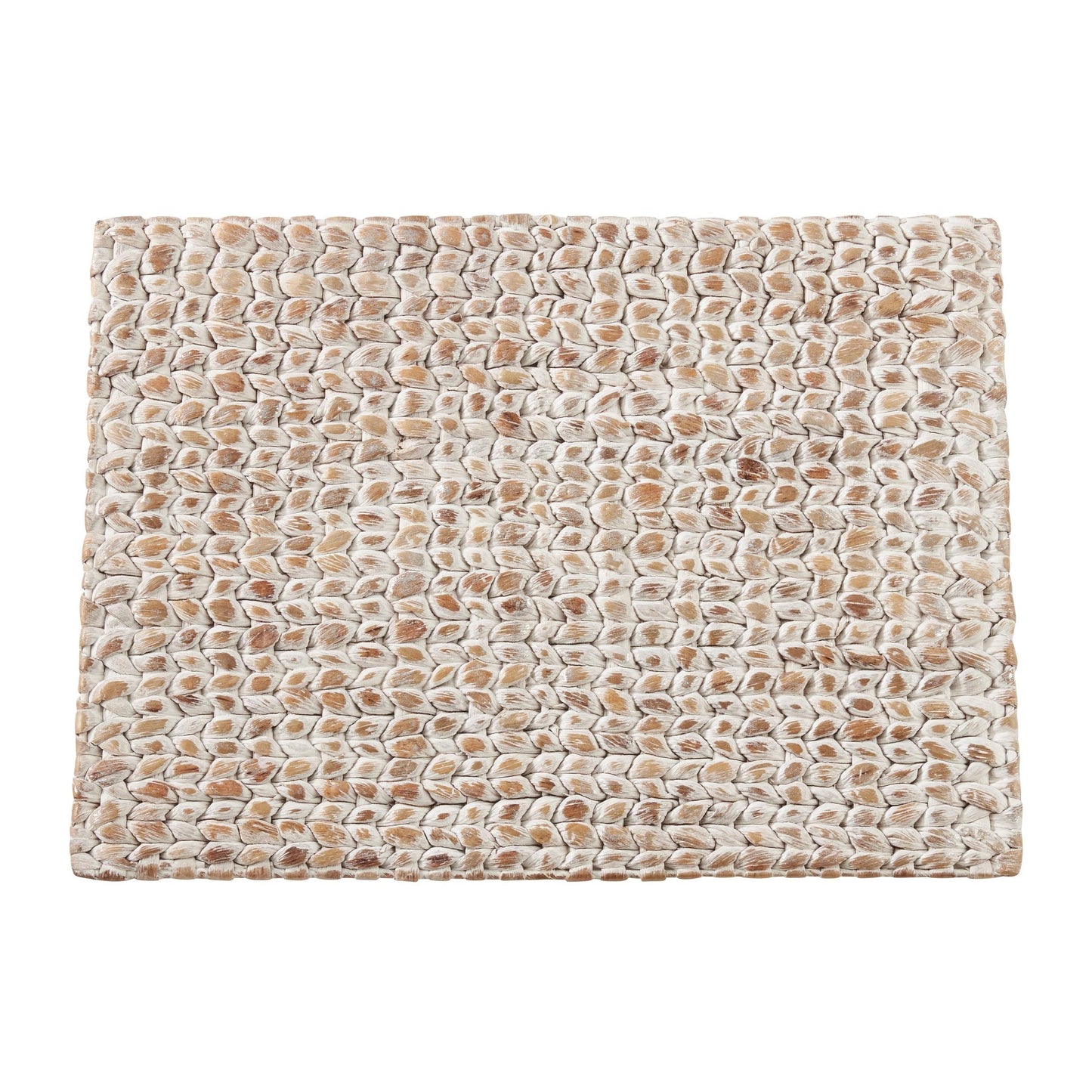 Fennco Styles Natural Woven Water Hyacinth Rectangular Placemats 14" W X 19" L, Set of 4