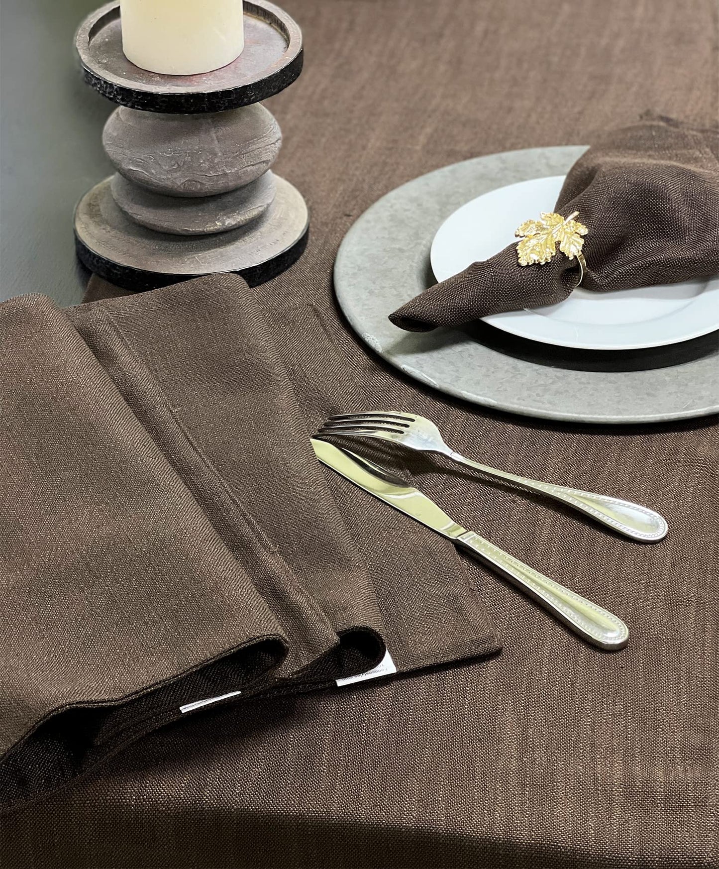 Fennco Styles Everyday Design Solid Color Table Runner 16" W x 54" L - Natural Table Cover for Home, Farmhouse Décor, Banquets, Family Gathering and Special Occasion