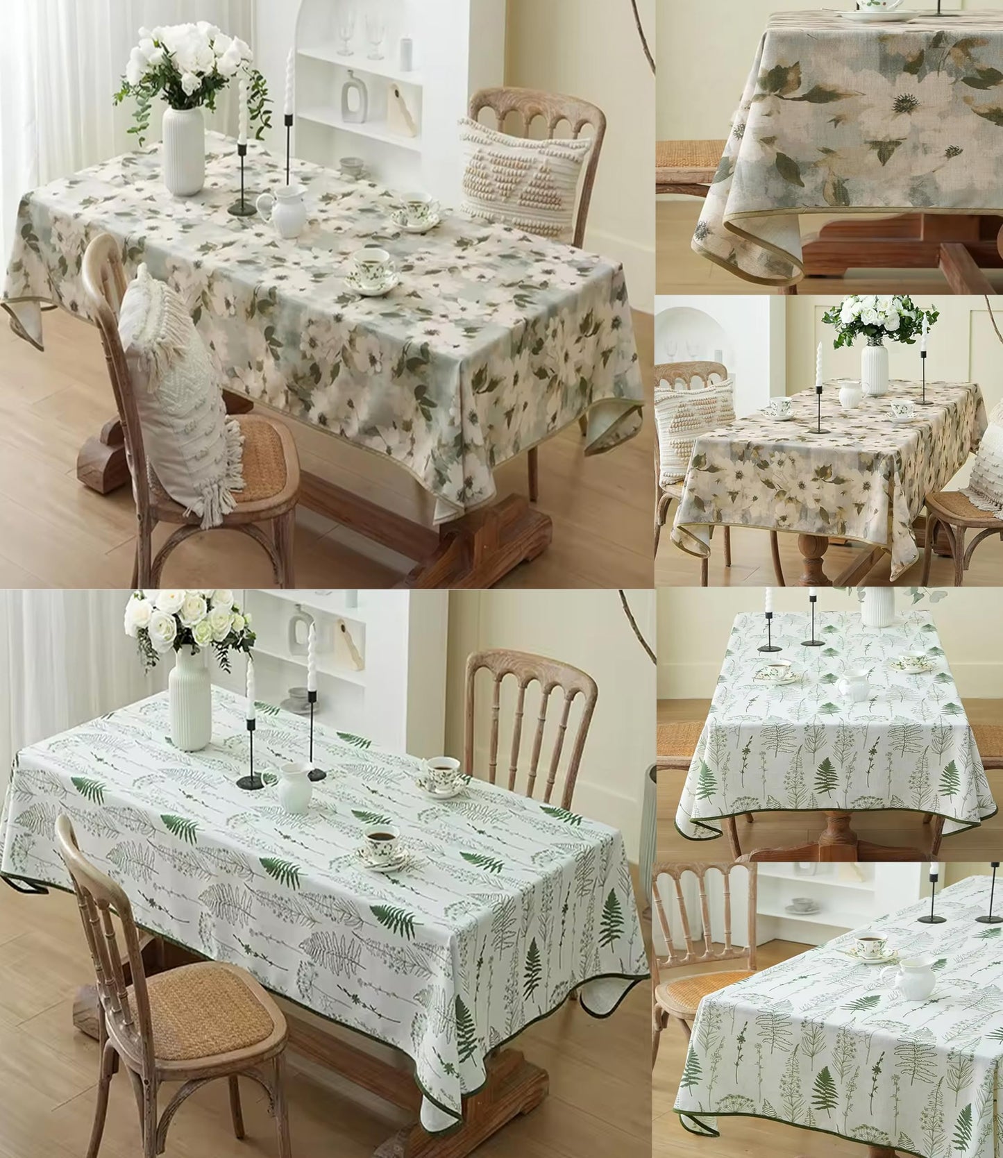 Fennco Styles Spring Blossom Print Tablecloth 56" W x 72" L