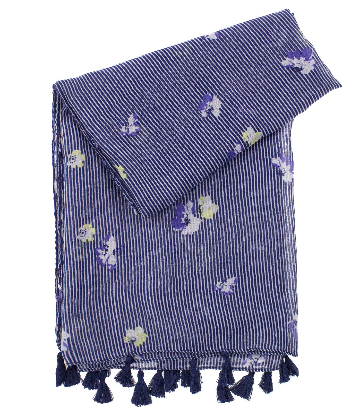 stylesilove Women Cozy Tassels Oblong Cotton Scarf Lightweight Shawls Wrap