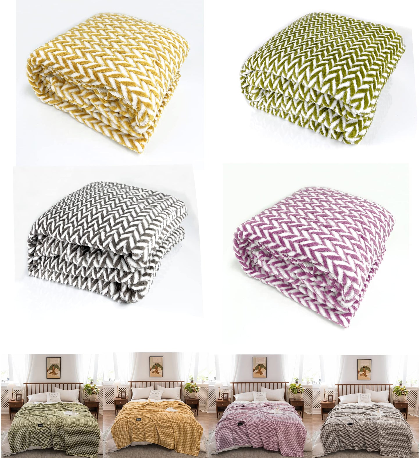 Fennco Styles Braided Design Plush Extra Warm and Soft Throw Blanket 59" W x 79" L - Grey Woven Flannel Fleece Large Blanket for Couch, Bedroom, Living Room Décor