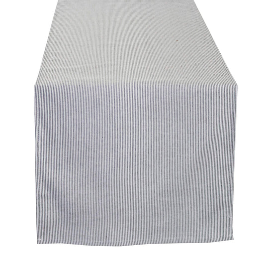 Fennco Styles Farmhouse Neutral Striped 100% Pure Cotton Table Runner 16 x 54 Inch - Grey Table Linens for Everyday Use, Banquets, Family Gathering, Special Events and Home Décor