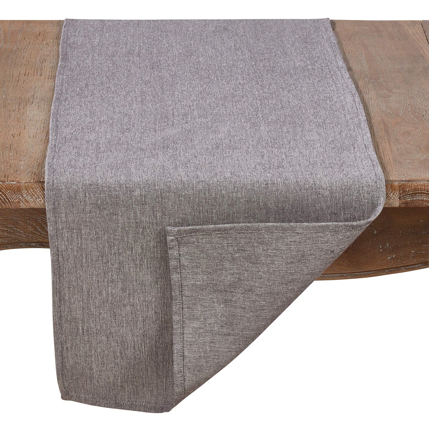 Fennco Styles Decorative Classic Solid Grey 100% Cotton Table Runner