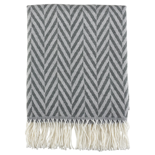 Fennco Styles Jacquard Throw Blanket with Fringes - 50" W x 60" L