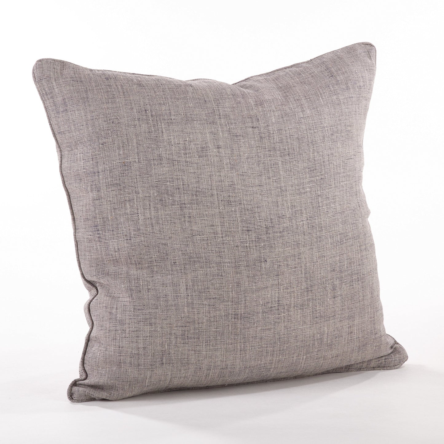 Fennco Styles Home Décor Piped Edge Denier 100% Linen Duck Filled Throw Pillow 20" W X 20" L, Natural Color
