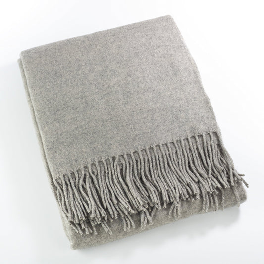 Fennco Styles Sevan Collection Classic Design Wool Blend Throw Blanket, 50" x 60", Grey