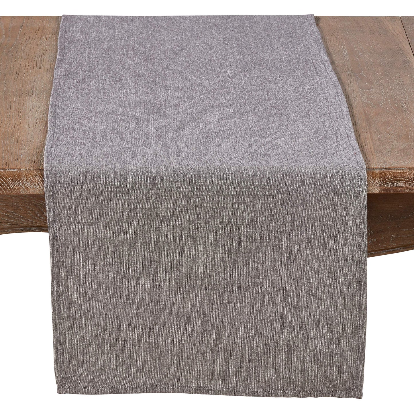 Fennco Styles Decorative Classic Solid Grey 100% Cotton Table Runner